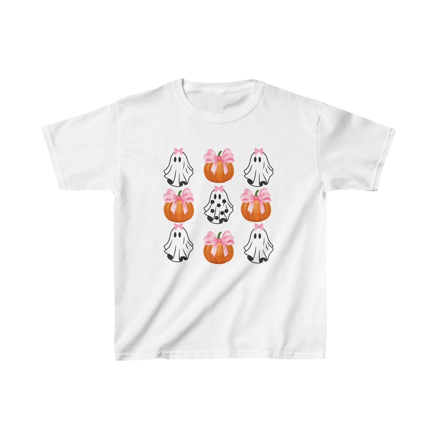 Cute Ghost With bow T-Shirt, Kids Heavy Cotton™ Tee