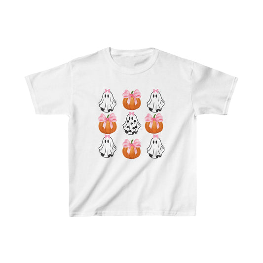 Cute Ghost With bow T-Shirt, Kids Heavy Cotton™ Tee