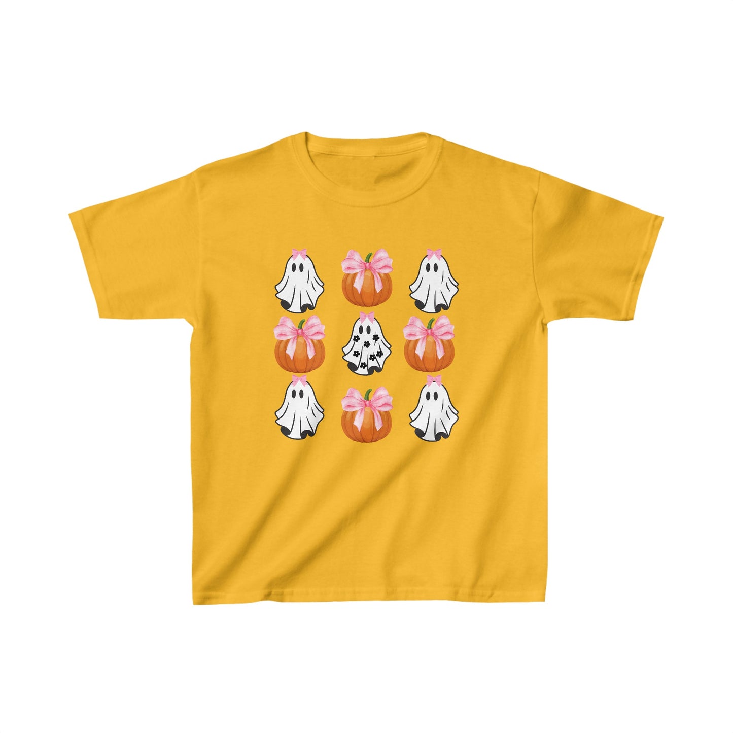 Cute Ghost With bow T-Shirt, Kids Heavy Cotton™ Tee