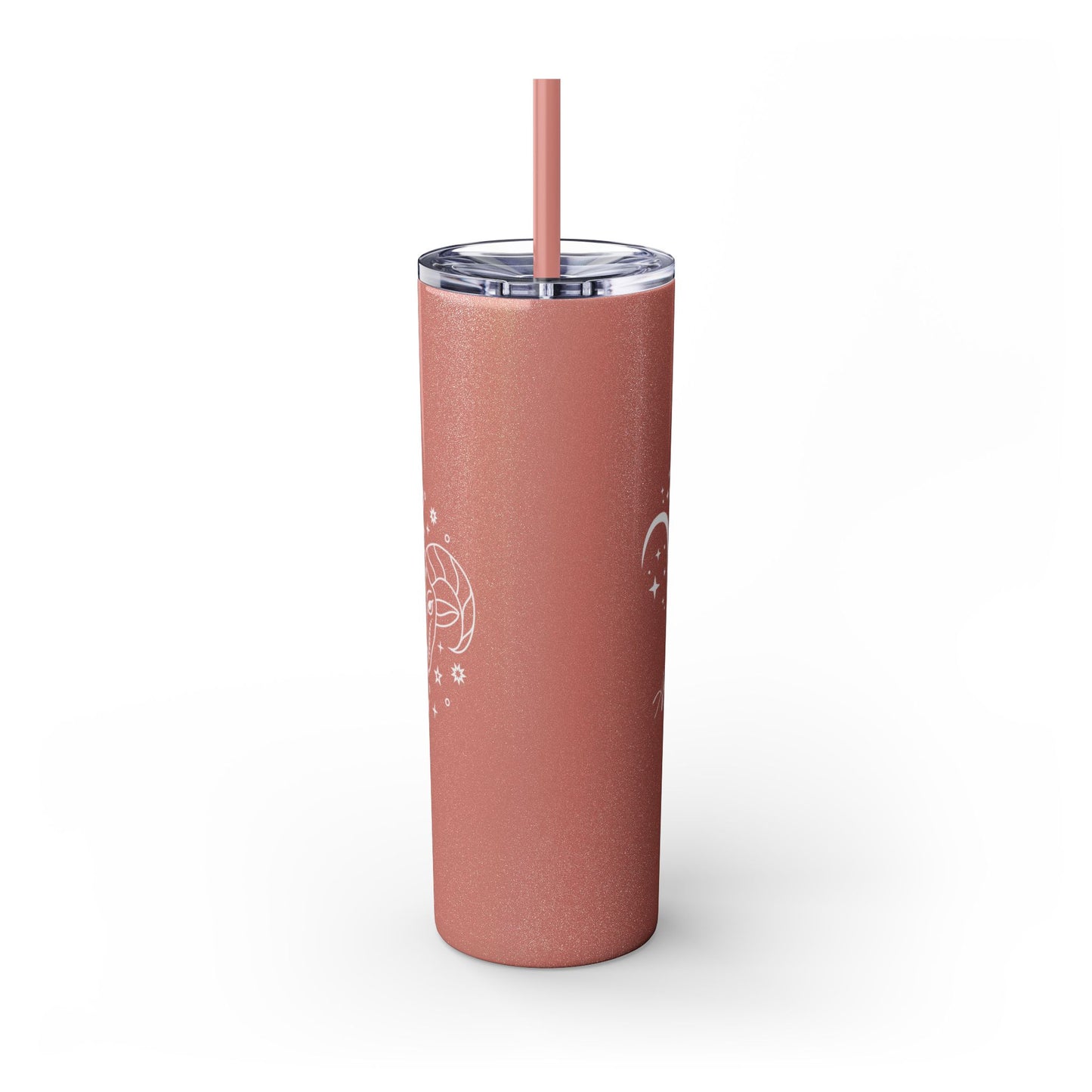 Aries Glitter, Skinny Tumbler with Straw, 20oz