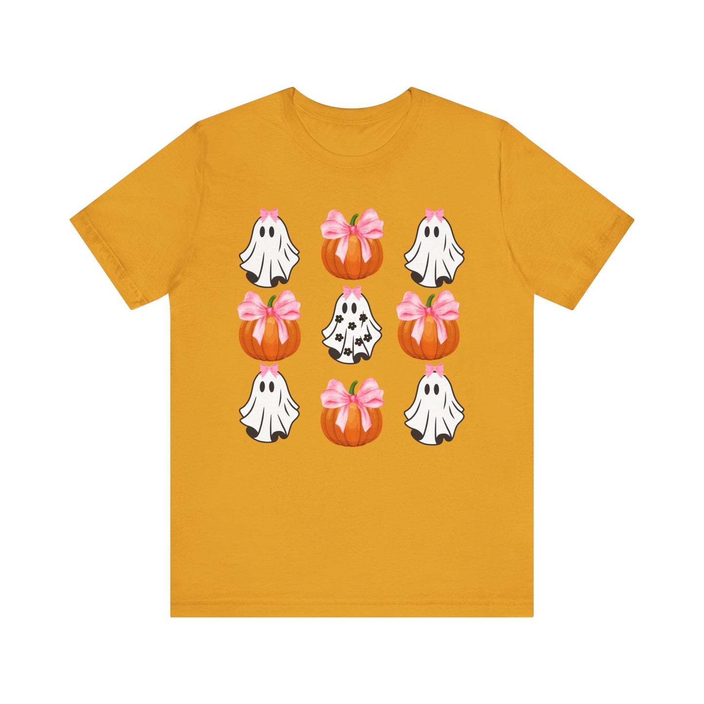 Cute Ghost With bow T-Shirt, Adult Jersey Short Sleeve Tee