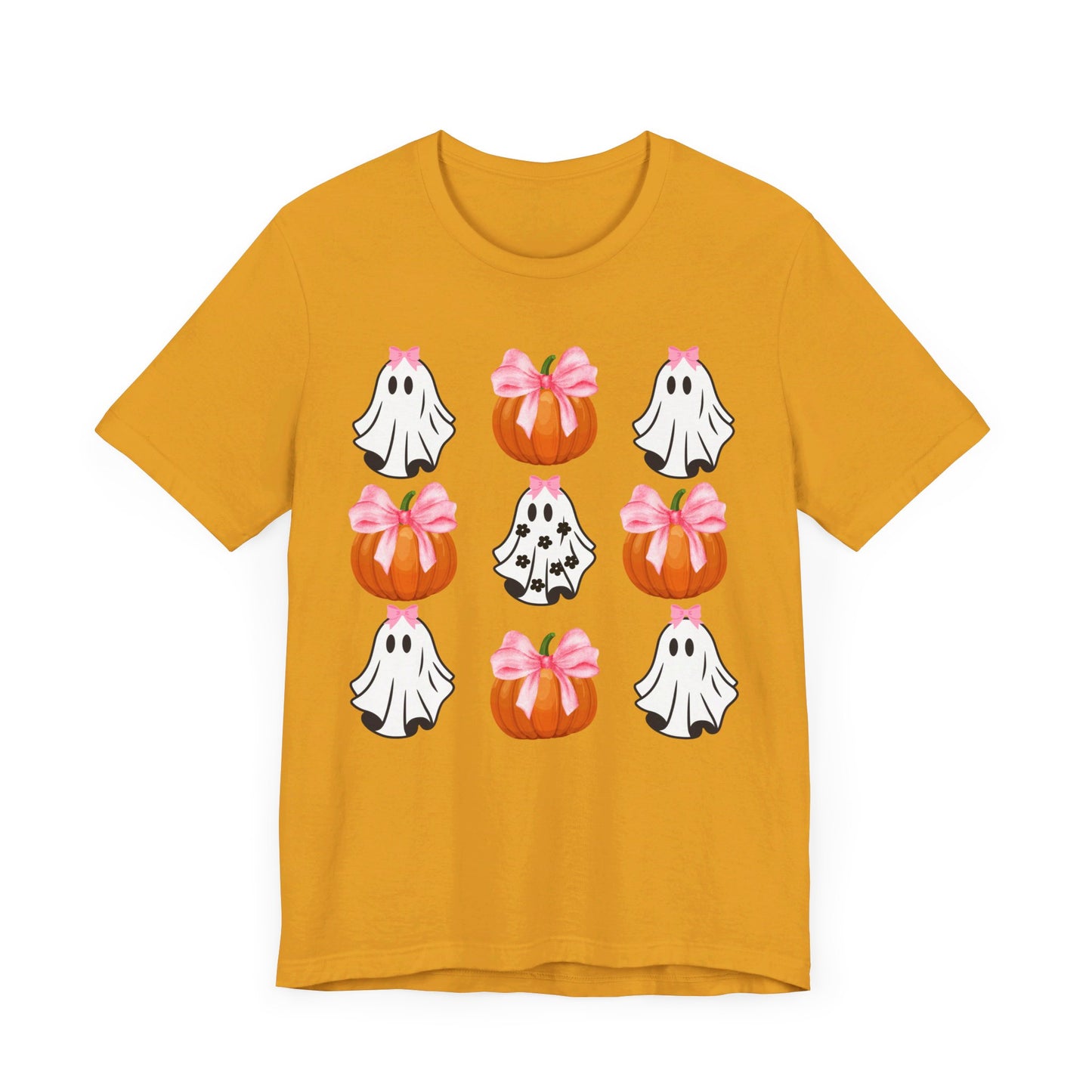 Cute Ghost With bow T-Shirt, Adult Jersey Short Sleeve Tee
