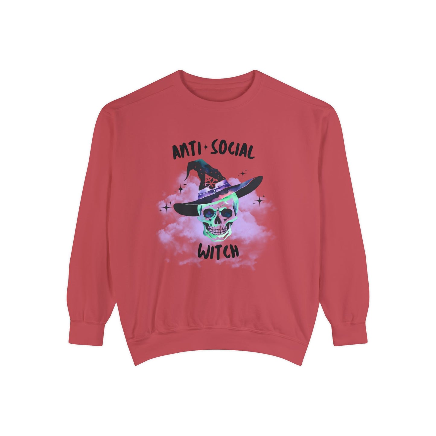 Anti Social Witch, Unisex Garment-Dyed Sweatshirt