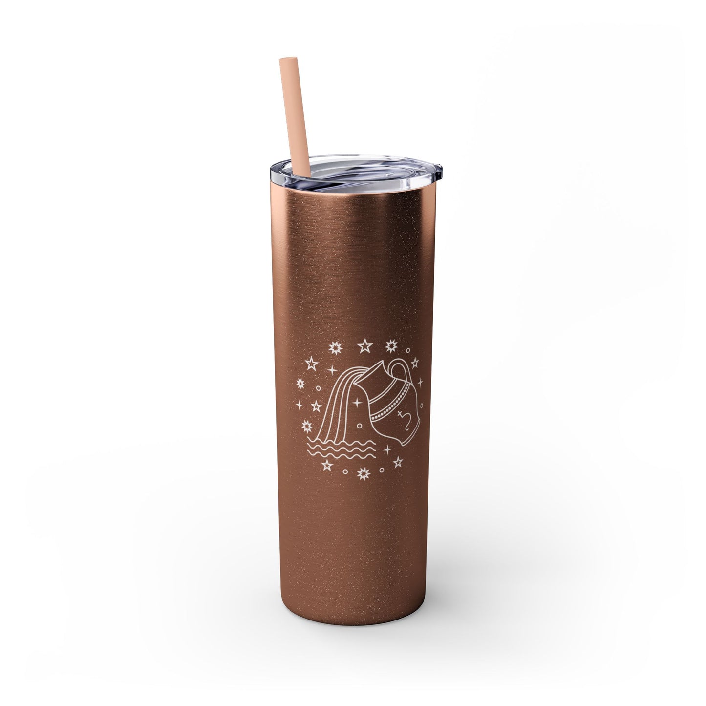Aquarius Glitter, Skinny Tumbler with Straw, 20oz