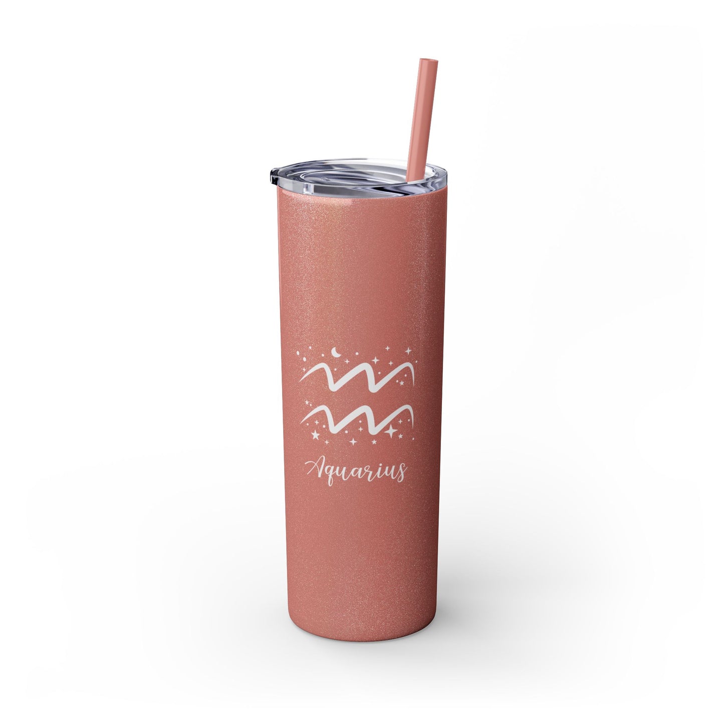 Aquarius Glitter, Skinny Tumbler with Straw, 20oz