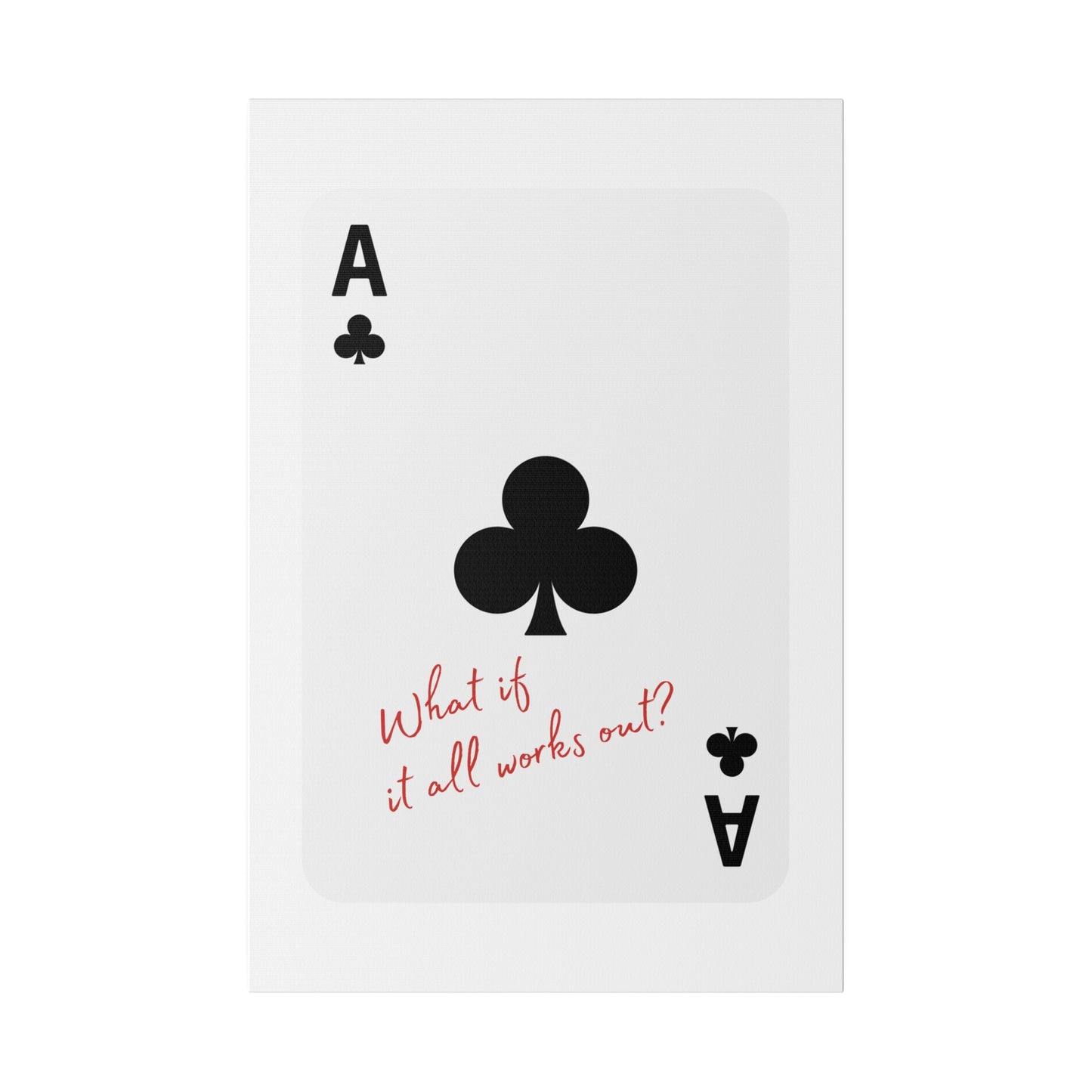 What if it all works out? Black, Matte Canvas, Stretched, 0.75"