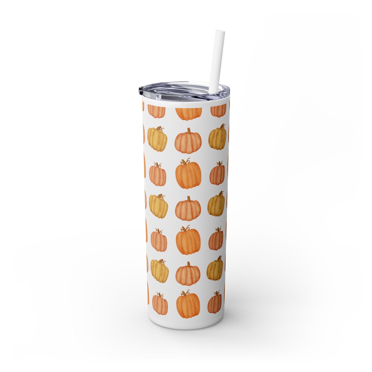 Pumpkin, Skinny Tumbler with Straw, 20oz