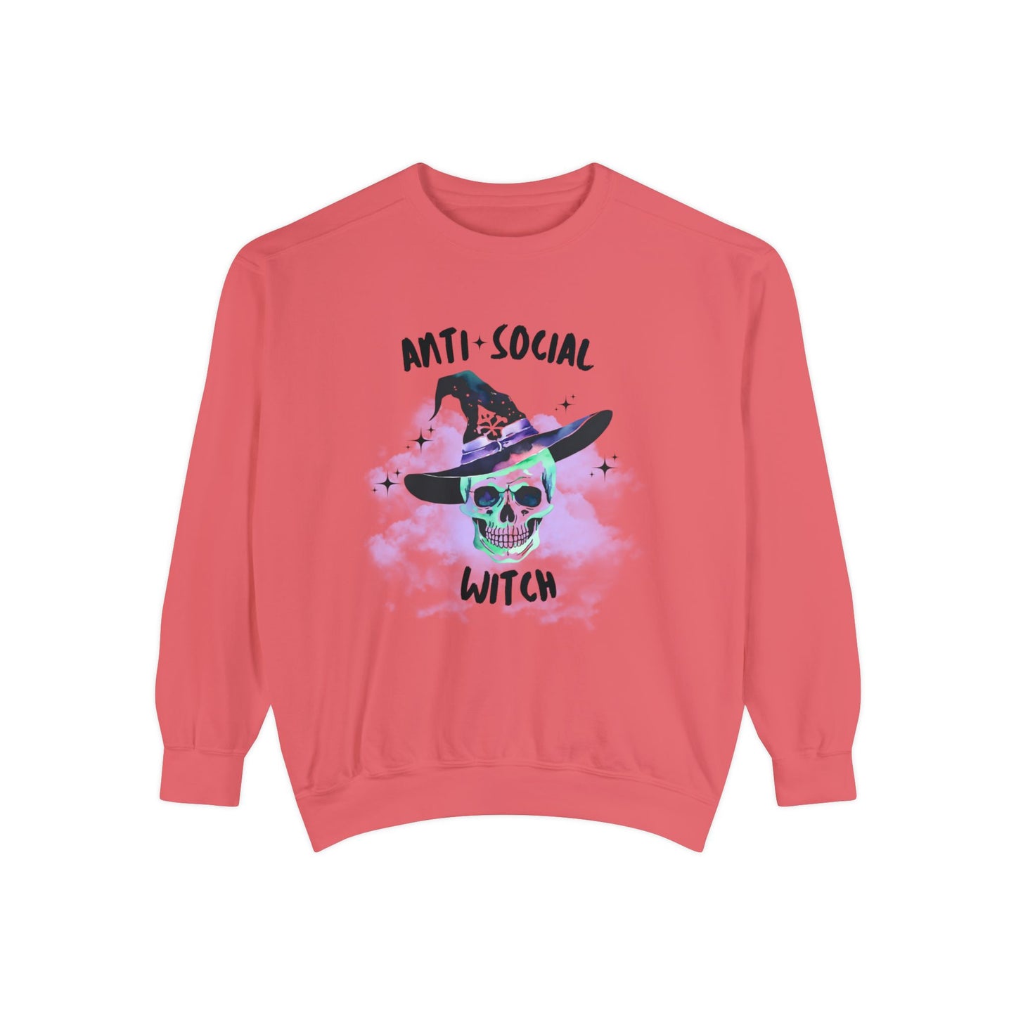 Anti Social Witch, Unisex Garment-Dyed Sweatshirt