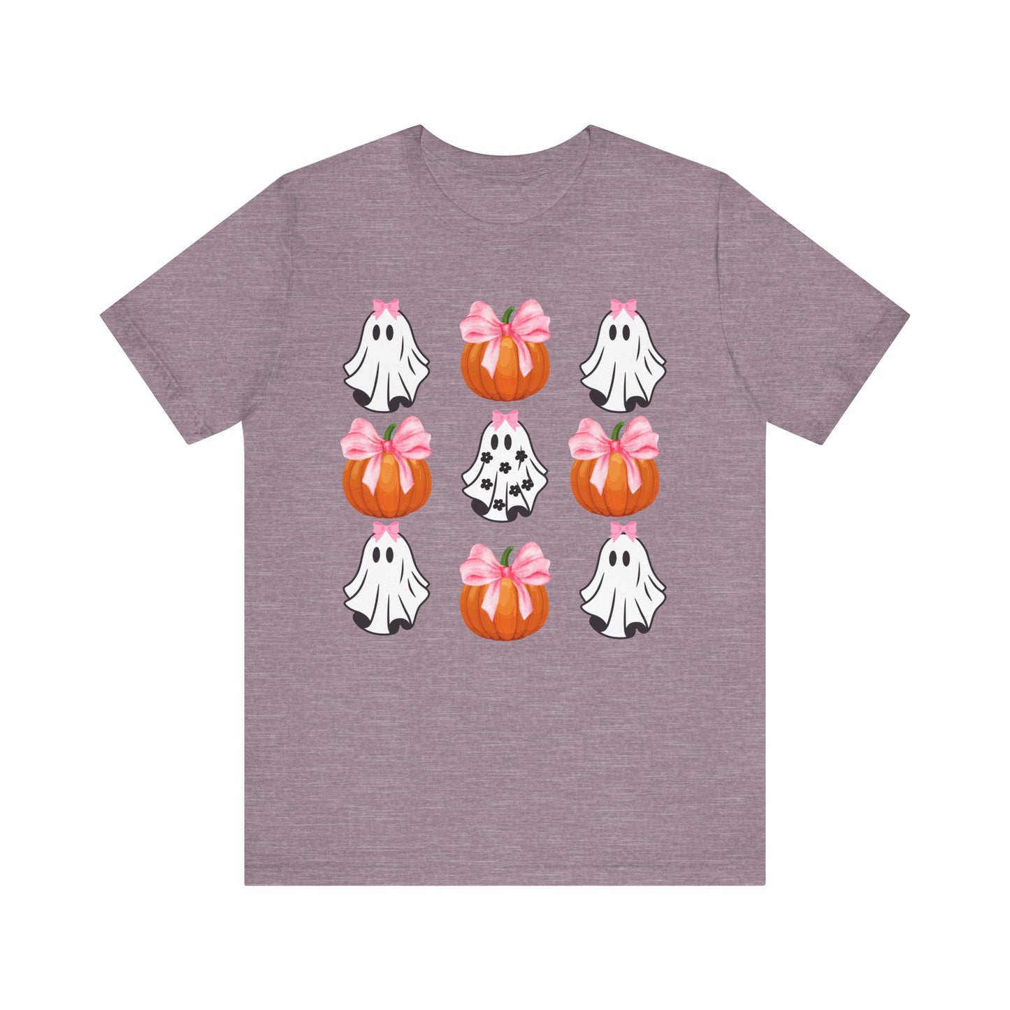 Cute Ghost With bow T-Shirt, Adult Jersey Short Sleeve Tee