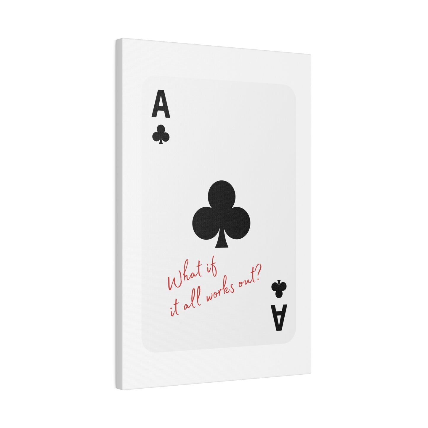 What if it all works out? Black, Matte Canvas, Stretched, 0.75"