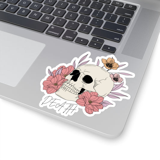 Skull and Flowers Death Sticker, Copy of One More Chapter WB, Kiss-Cut Stickers