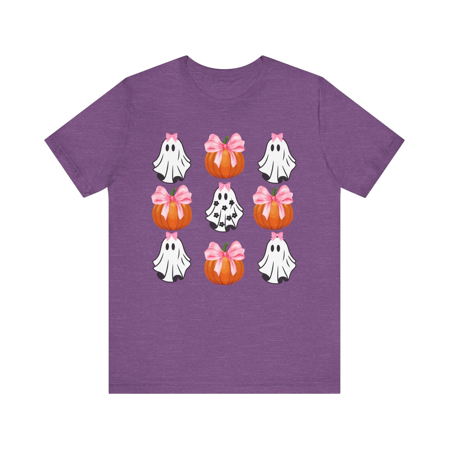 Cute Ghost With bow T-Shirt, Adult Jersey Short Sleeve Tee