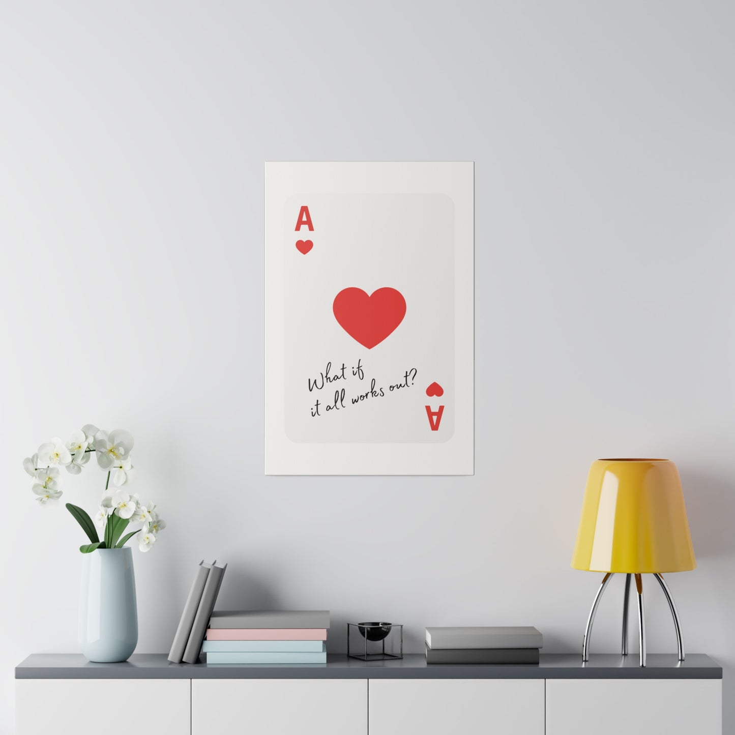 What if it all works out? Red, Matte Canvas, Stretched, 0.75"