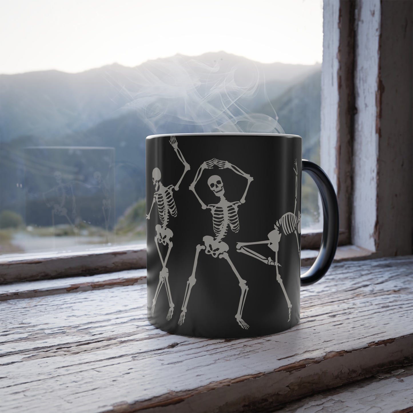 Skeleton Dancing, Color Morphing Mug, 11oz