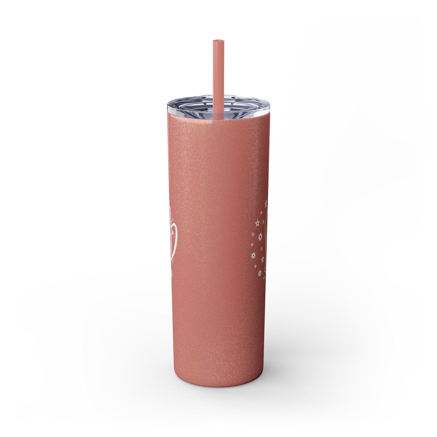 Virgo Glitter, Skinny Tumbler with Straw, 20oz