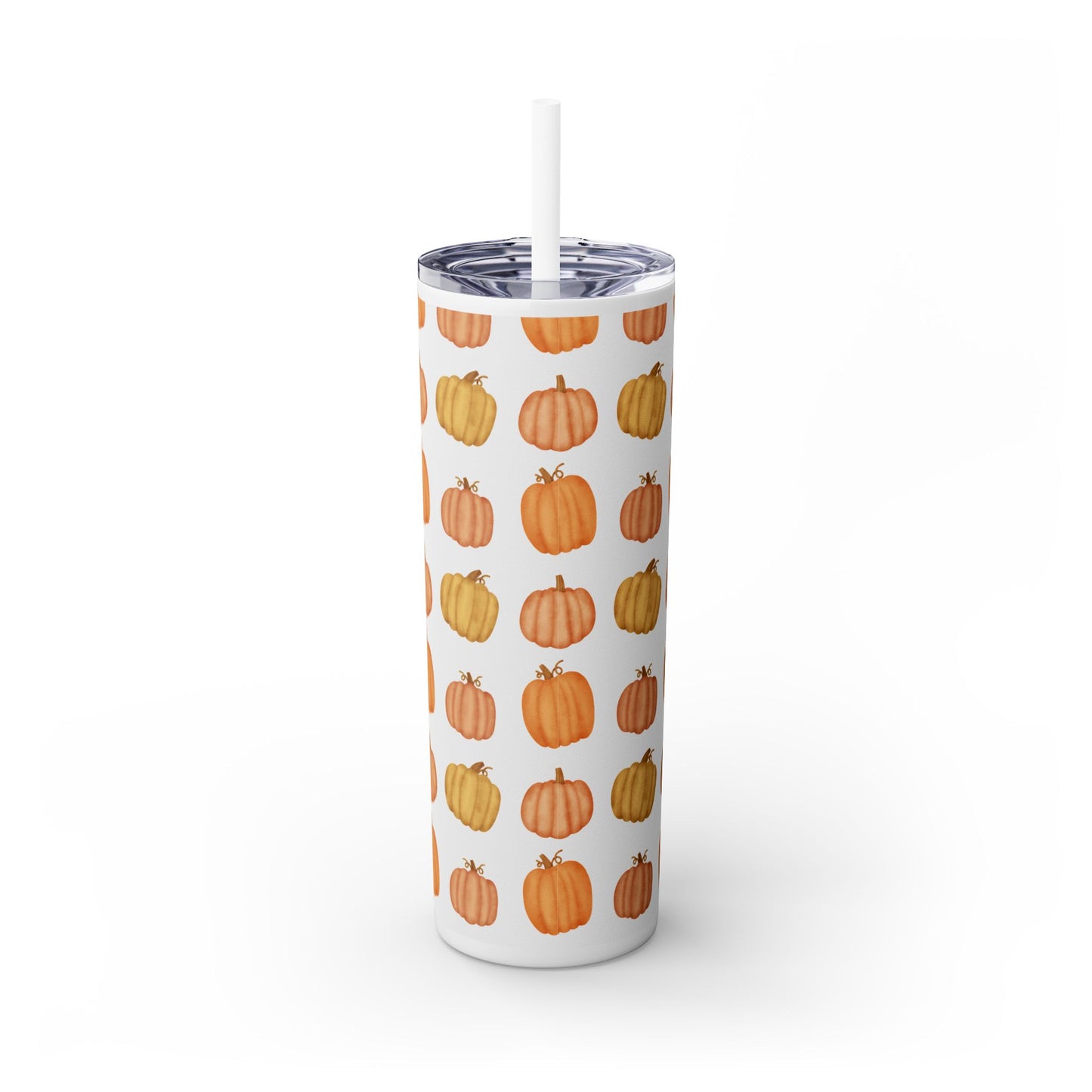 Pumpkin, Skinny Tumbler with Straw, 20oz