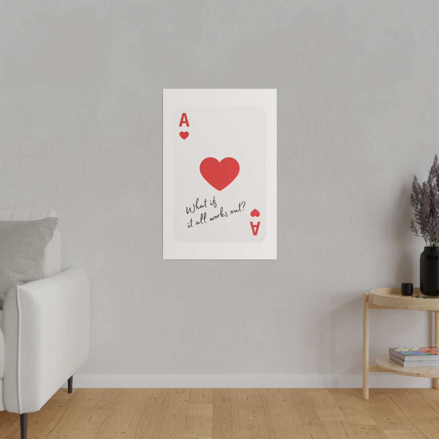 What if it all works out? Red, Matte Canvas, Stretched, 0.75"