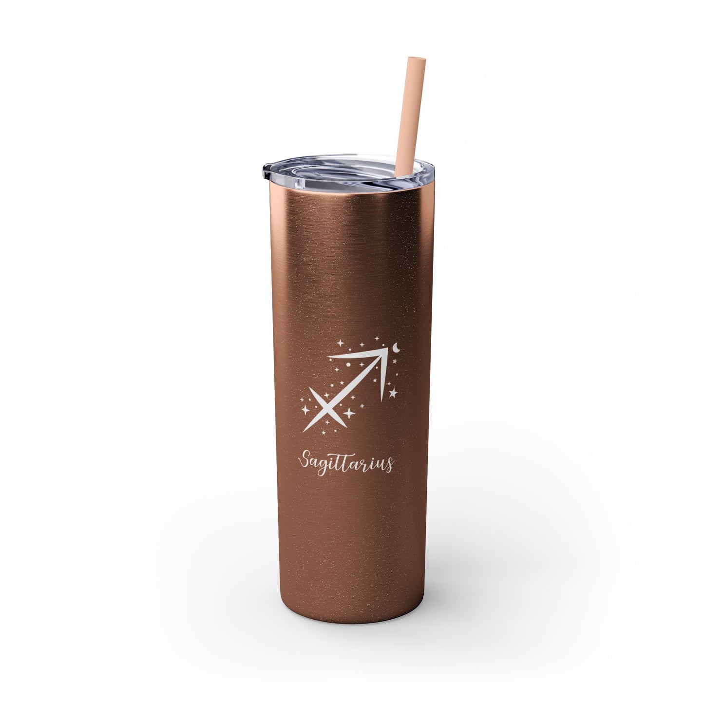 Sagittarius Glitter, Skinny Tumbler with Straw, 20oz