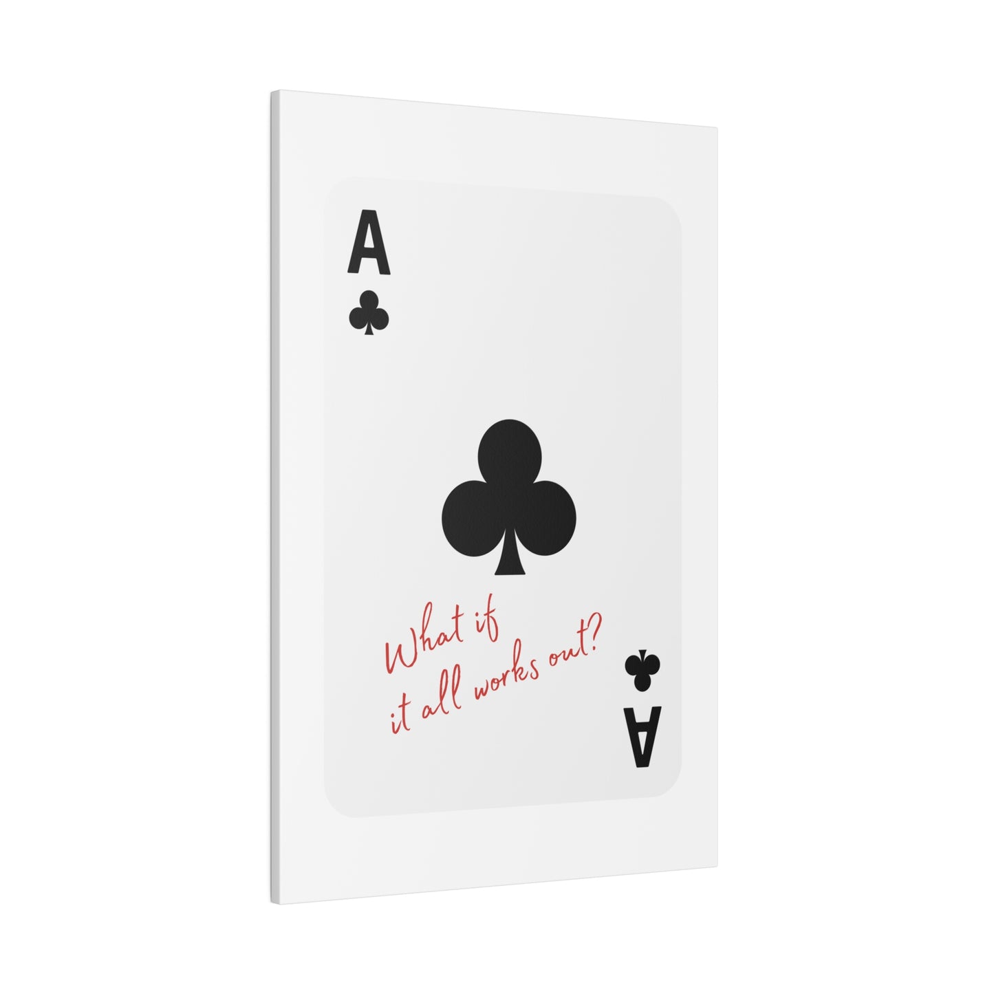 What if it all works out? Black, Matte Canvas, Stretched, 0.75"