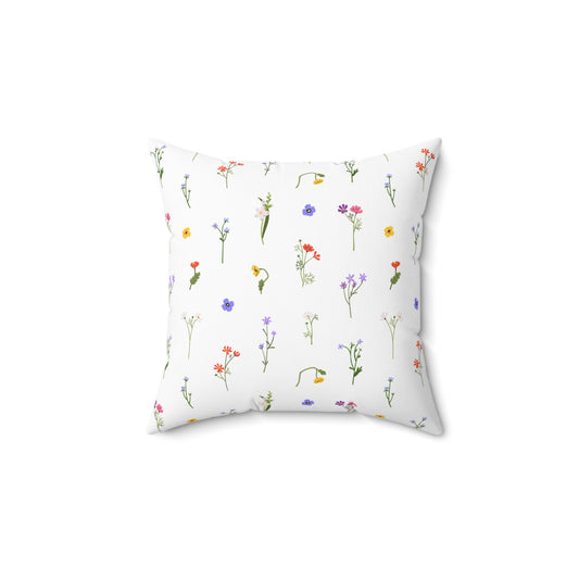 Wild Flowers, Spun Polyester Square Pillow