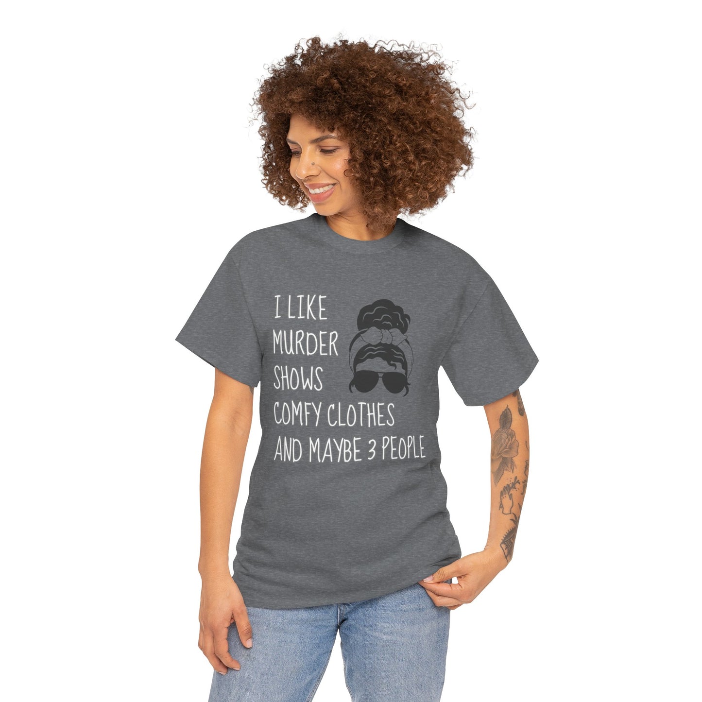 murder shows & comfy clothes, Unisex Heavy Cotton Tee