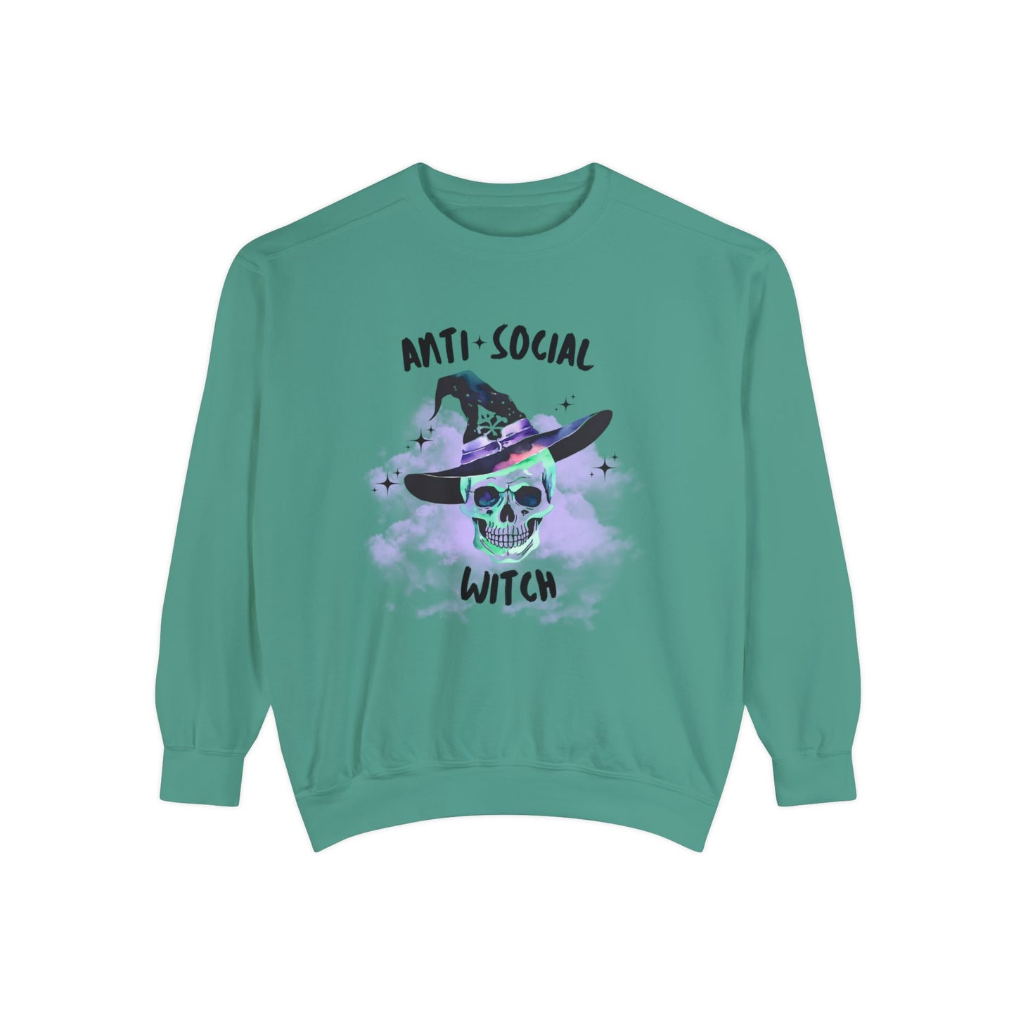 Anti Social Witch, Unisex Garment-Dyed Sweatshirt