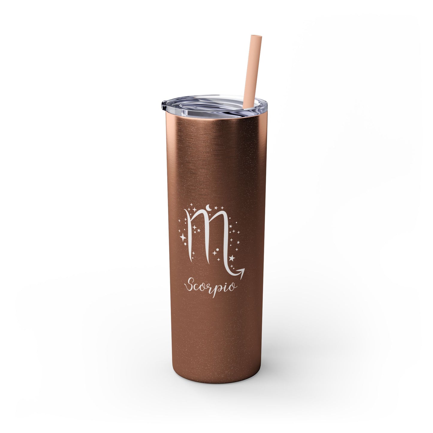 Scorpio Glitter, Skinny Tumbler with Straw, 20oz