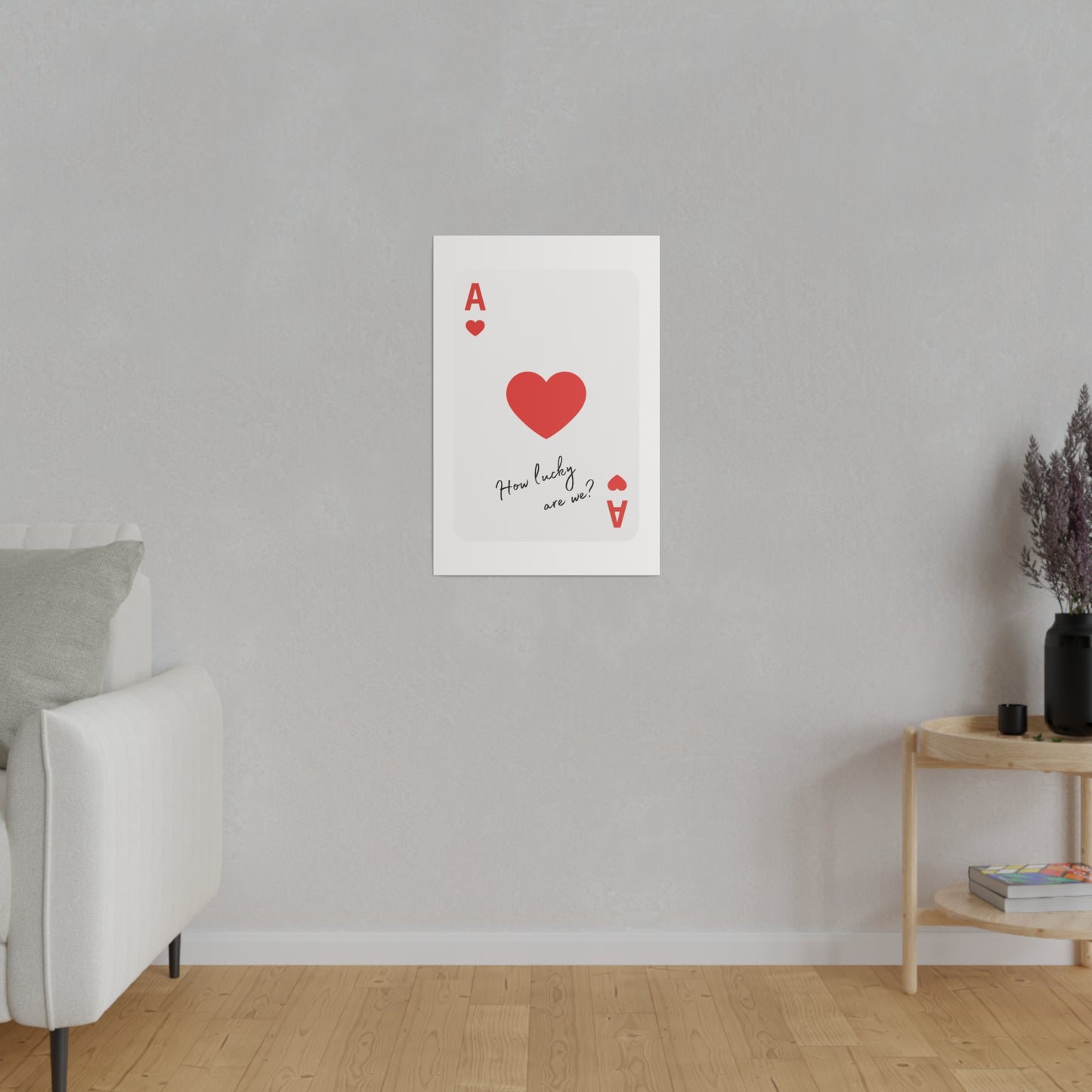 How lucky are we? Red, Matte Canvas, Stretched, 0.75"
