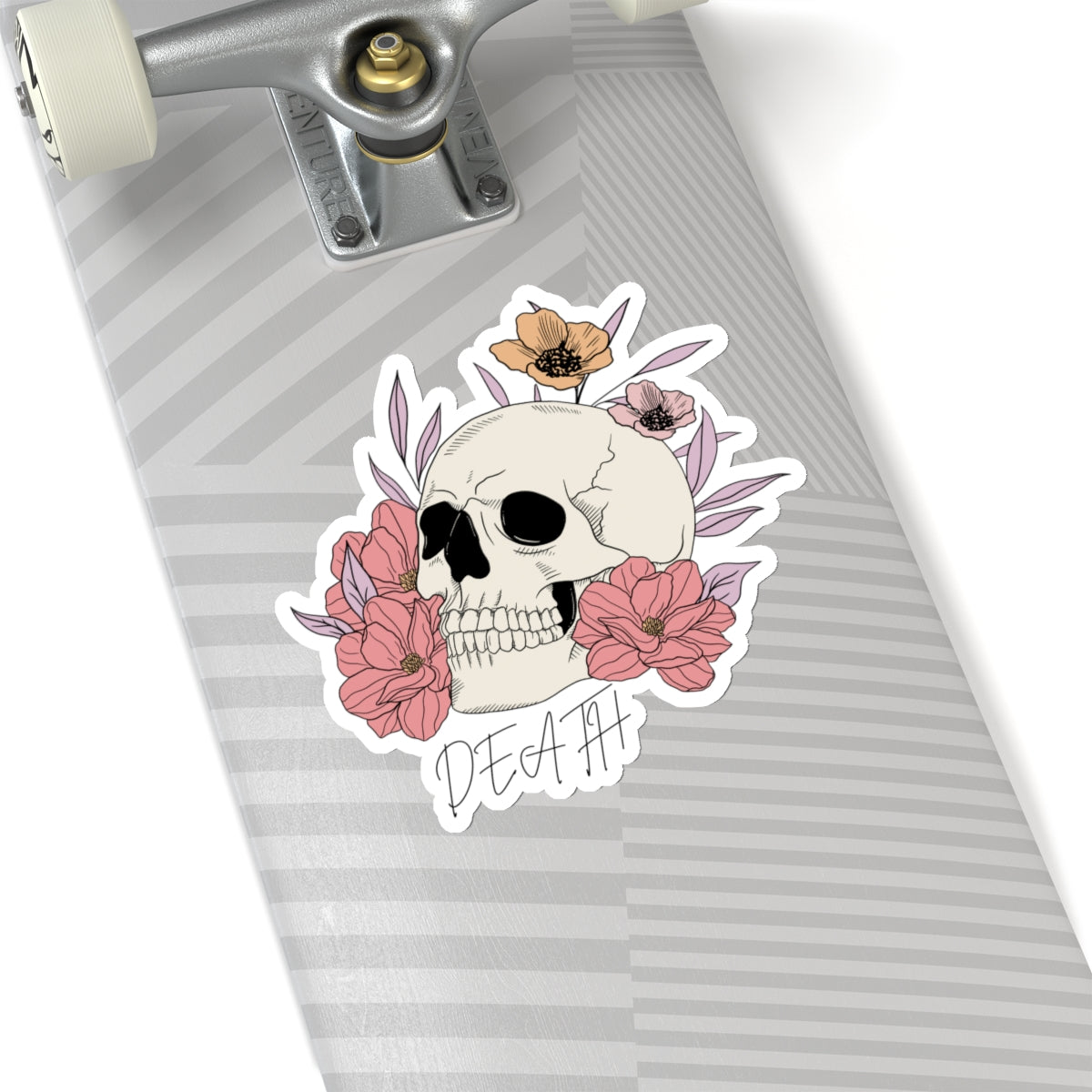 Skull and Flowers Death Sticker, Copy of One More Chapter WB, Kiss-Cut Stickers
