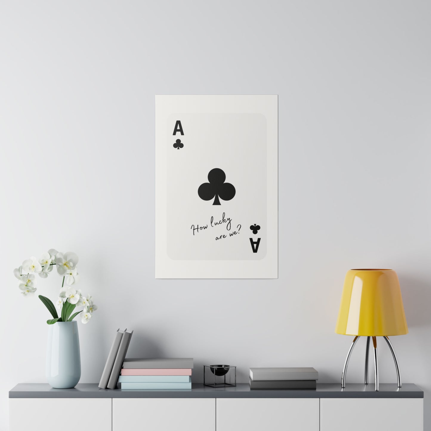 How lucky are we? black Matte Canvas, Stretched, 0.75"