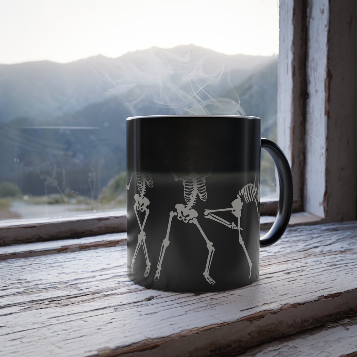 Skeleton Dancing, Color Morphing Mug, 11oz