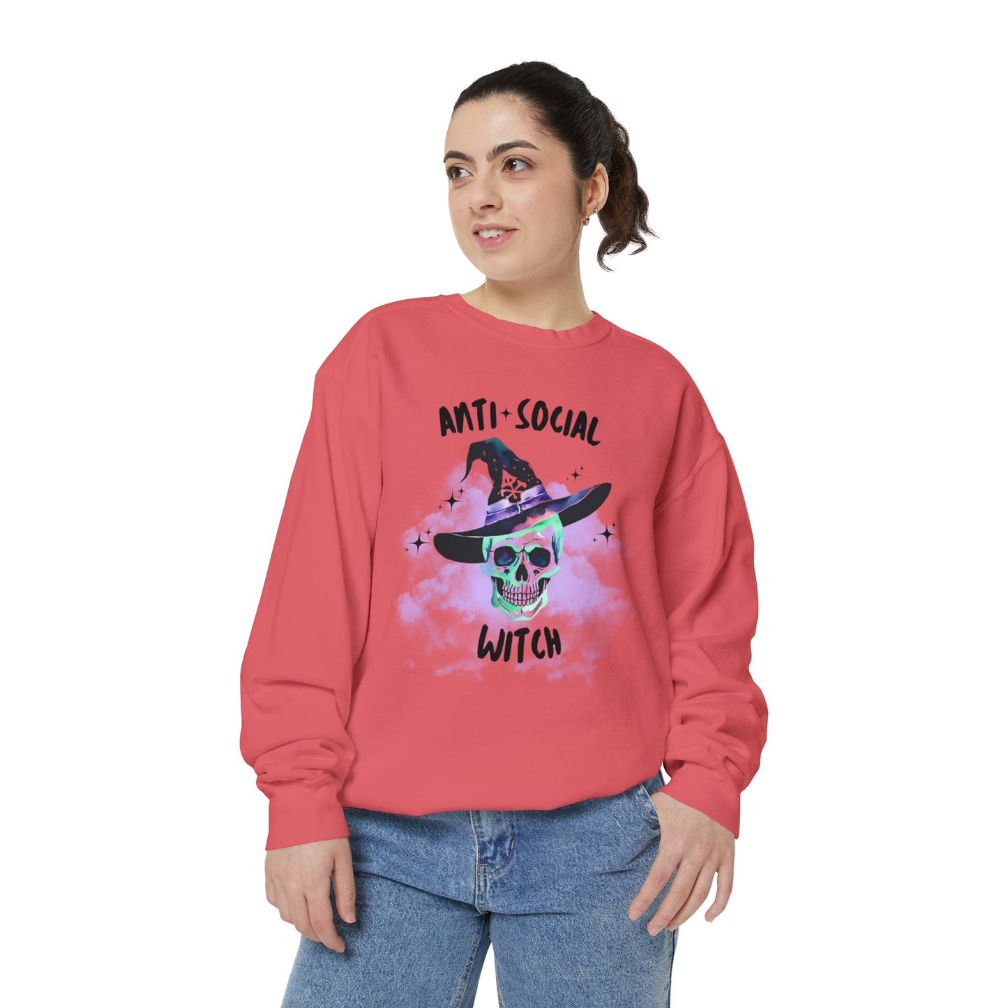 Anti Social Witch, Unisex Garment-Dyed Sweatshirt