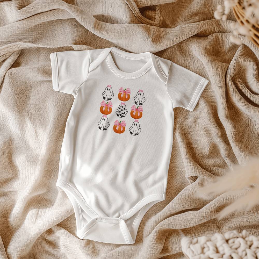 Cute Ghost with Bow Onesie