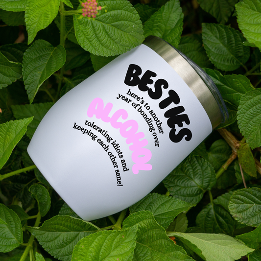Besties Wine Tumbler, 12oz.